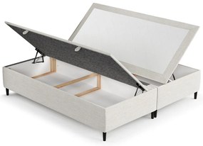 Кремаво тапицирано двойно легло с място за съхранение 140x200 cmTate – Maison de Rêve