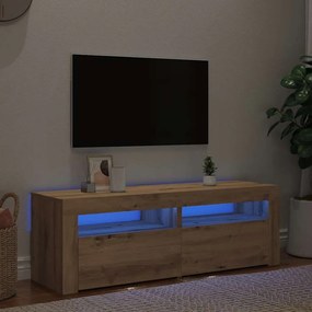 856314 vidaXL ТВ шкаф с LED осветление, 120x35x40 см, инженерно дърво