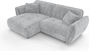 Светлосив шенилов ъглов диван (ляв ъгъл) Nelia – Ropez