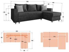 Разтегателен ъглов диван Финикс