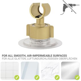 Пластмасов държач за душ слушалка без пробиване в златист цвят Libertà – Wenko