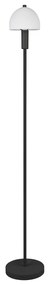 Черна подова лампа със стъклен абажур (височина 120 cm) Glenn – Reality