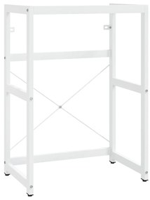 338497 vidaXL Рамка за мивка за баня, бяла, 59x38x83 см, желязо