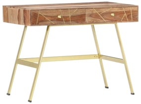 286151 vidaXL Писалище с чекмеджета, 90x50x101 см, акациево дърво масив