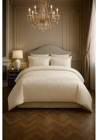 Кремаво единично спално бельо от памучен сатен с включен долен чаршаф/6 части 140x200 cm Maison Bloom – Mila Home Luxury