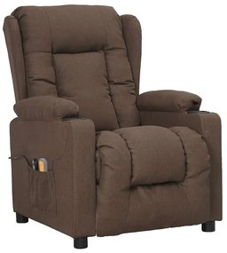 3098797 vidaXL Електрически масажен стол, таупе, текстил