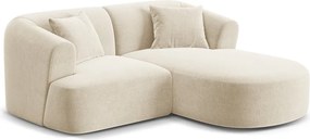 Бежов кадифен ъглов диван (десен ъгъл) Campi – Cosmopolitan Design