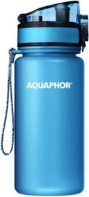 Филтрираща бутилка за вода Aquaphor City 160026, 350 мл, Тритан, Активен въглен, Aqualen, Заключващ се капак, Син