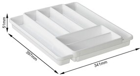 Бял пластмасов бюфет за чекмеджета 39,7 x 34 cm Domino - Rotho