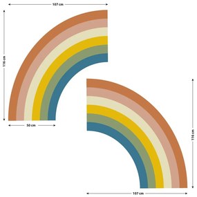 Детски стикер за стена 150x90 cm Pastel Rainbow - Ambiance