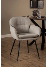 Бежов тапициран трапезен стол с подлакътници Dora – Actona