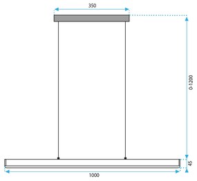 Лампа Led APP1448-CP BLACK 100cm