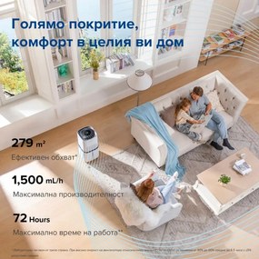 Овлажнител на въздух Levoit Superior 6000S, до 279 м2, SMART, Ароматерапия, 30 W, 22.7 л, 3 нива, Дистанционно, Бял