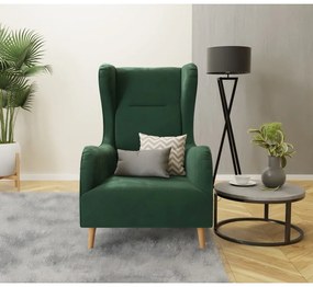 Тъмнозелено кадифено кресло Carole - Ropez