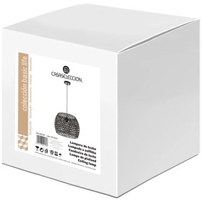 Черна бамбукова лампа за таван с бамбуков абажур ø 35 cm - Casa Selección