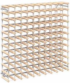 282472 vidaXL Стойка за вино за 120 бутилки, масивна борова дървесина
