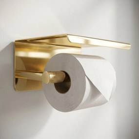Държач за тоалетна хартия с етажерка 6613 Modern Gold
