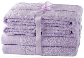 Памучни хавлии и кърпи за баня в комплект от 6 бр. от тери лавандула Amari – AmeliaHome