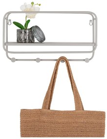 Светлосива метална стенна закачалка с рафт Feira – House Nordic
