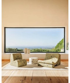 Бял детски пуф от букле и шенил Terrazzo – Wigiwama