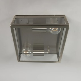 Модерен квадратен външен таванен аплик стомана 2-светлина - Rotterdam