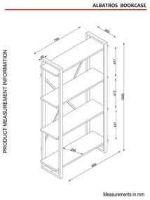 Библиотека с рафтове в орехов декор Albatros - Furny Home