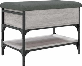 835190 vidaXL Пейка за обувки, сив сонома, 62x42x45 см, инженерно дърво