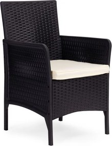 Градински мебели от ратан - комплект 2 стола + маса Черен