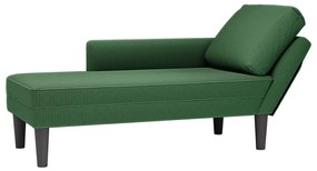 4009820 vidaXL Шезлонг с възглавница, тъмно зелена, велурена материя