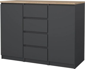 Тъмносив скрин 121x91x50 cm Naia – Tvilum