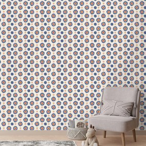 Тапет – Оранжево-сини цветни кръгове