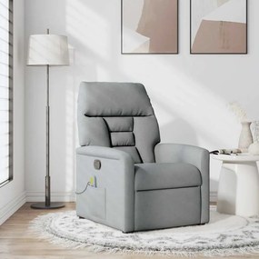 4015552 vidaXL Масажен реклайнер стол, светлосив, текстил