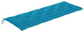 3063325 vidaXL Стифираща градинска пейка с възглавница, 159 см, тик масив
