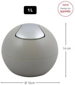 Кафяво-сиво пластмасово кошче за боклук 1 l Bowl Matt – Spirella
