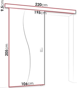 Плъзгаща се врата Fala -Fusiko-Length: 106 cm