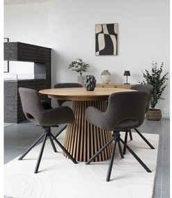 Кафяви тапицирани трапезни столове в комплект с подлакътници 2 бр. Amorim – House Nordic