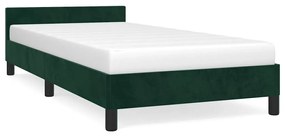 347552 vidaXL Рамка за легло без матрак, тъмнозелена, 90x200 см, кадифе