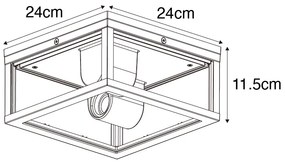 Индустриален плафон Ръждиво кафяв IP44 2-светлина - Charlois
