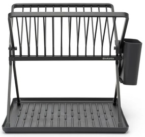 Тъмносива метална двуетажна тавичка за оттичане 37x33 cm – Brabantia