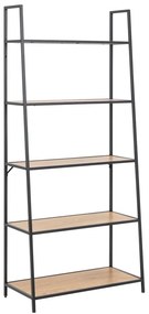 Черен/естествен стелаж от декор от дъб 77x175 cm Seaford – Actona