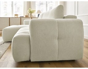 Бежов сгъваем/с място за съхранение ъглов диван (ляв ъгъл) Fuji – Bobochic Paris