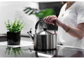 Матиран чайник от неръждаема стомана с бутало , 1,5 л Diamante - Vialli Design