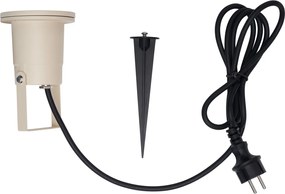 Градински прожектор бежов GU10 50mm регулируем IP65 вкл. кабел и щепсел - Basic