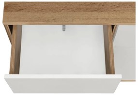 Бяло-естествена витрина от декор от дъб 84x165 cm Skandi – Støraa