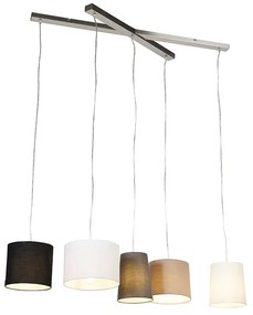 Държачна висяща лампа стомана 5-светлина - Hermina