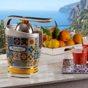 Цитрус преса Ariete Positano JUICER 0413/0P, 85W, Метално тяло, Безшумна работа, 2 приставки, Бял/Жълт