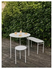 Бяла метална кръгла трапезна маса ø 70 cm Disc – Zone