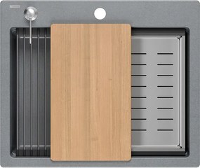 гранитна мивка KURT 110 Grey Metallic