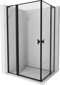 Mexen Mist L Duo отваряема душ кабина 110 x 90 см, черна рамка, черна - 8A4L-110L-090P-70-70
