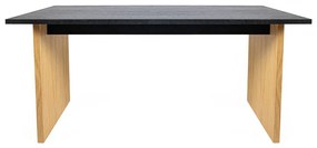 Маса за хранене с дъбов плот 90x160 cm Stripe - Woodman